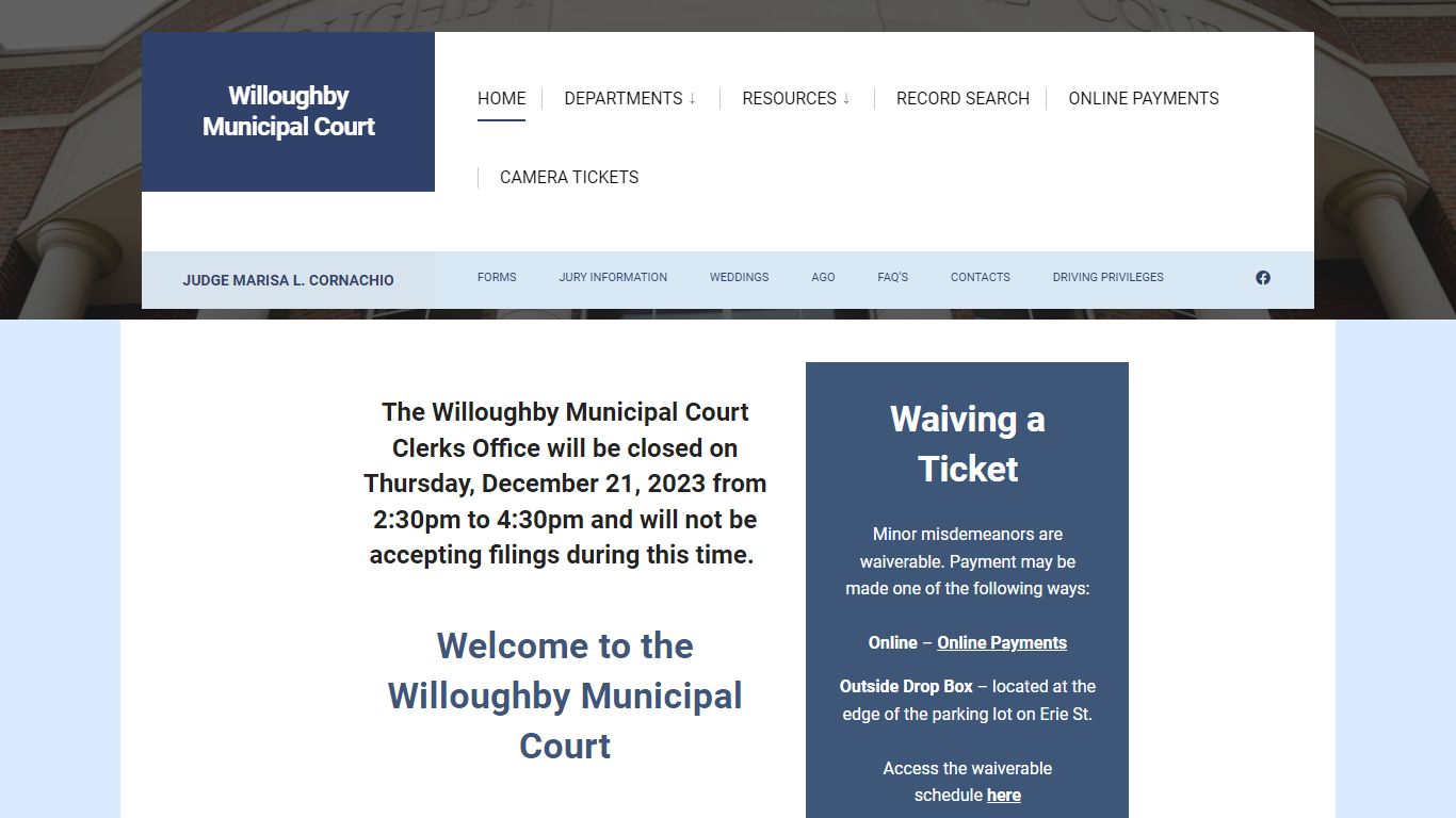 Willoughby Municipal Court Home - Willoughby Municipal Court